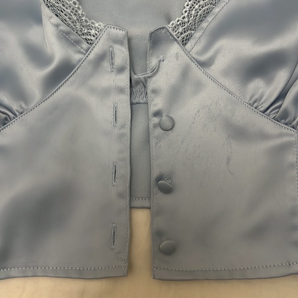 Simons Twik Baby Blue Silk Blouse - Picture 3 of 9